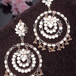 Karatcart Rose Gold-Plated Mirror Dangler Earrings for Women-42