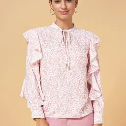 Annabelle by Pantaloons White & Pink Printed Top-image-26