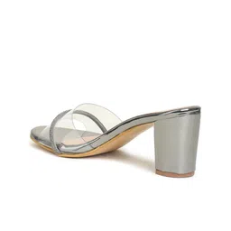 VALIOSAA Open Back Block Peep Toe Heels image 5