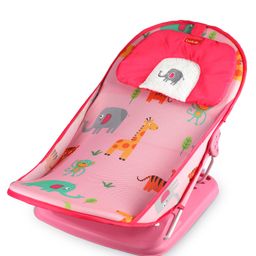 LuvLap Aqua Tales Baby Bather & Bath Chair With 3 Position Adjustable Washable Soft Mesh Large Seat- Pink-image-6