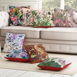 Sej by Nisha Gupta Florals Premium Cushion Covers Pack of 8 - Blue-14