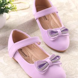 Cute Walk by Babyhug Studded & Bow Applique Bellies with Velcro Closure - Purple-picture-10