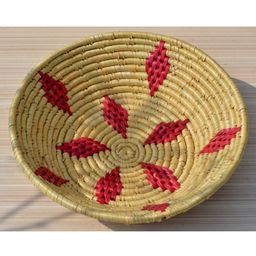SuniRa Handcrafted & Eco Friendly Moonj Grass fruit basket Pink & Golden-16