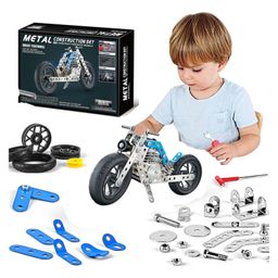 Sanjary Metal Contruction Bike Educational & Learning Blocks for Kids 140 Pcs Multicolors-27
