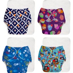 SuperBottoms BASIC Reusable Cloth Diaper for babies 3 Months - 3 Years | Freesize Adjustable, Washable and Reusable Cloth Diaper for babies | Shell with insert | Pack of 4-53