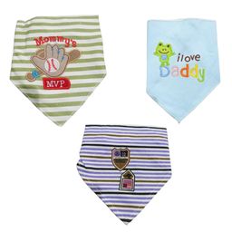 Chinmay Kids Reusable Baby Bibs Two Layered Cute Prints Edges Assorted Color Pack of 3 - Green-Sky Blue-Blue-4