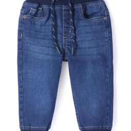 Babyhug Denim Full Length With Stretch Jeans Solid Colour - Blue-picture-6