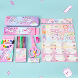 Zoe Unicorn Theme Stationery Set - Pink-24