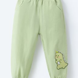Mark & Mia Full Length Cotton Trouser With Dragon Patch - Light Green-image-60
