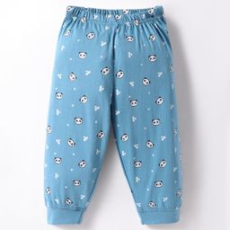 Tango Single Jersey Knit Full Length Lounge Pant with Animal Print - Light Blue-image-81