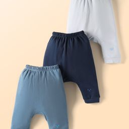 Simply Interlock Knit Full Length Solid Color Diaper Leggings Pack of 3 - Navy & Light Blue-picture-16