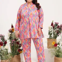 Tissu Plus Size Printed Pure Cotton Co-Ords Set-28
