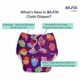SuperBottoms BASIC Reusable Cloth Diaper for babies 3 Months - 3 Years | Freesize Adjustable, Washable and Reusable Cloth Diaper for babies | Shell with insert | Pack of 4 image 2