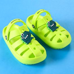 Cute Walk by Babyhug Clogs with Backstrap Closure & Dino Applique -Limegreen image 2