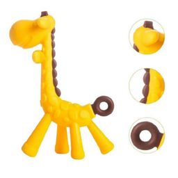 numum BPA Free, Flexible, Soft Silicone Giraffe Giraffe Shape Teether- Multicolor (Color and design may vary) image 2