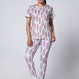 UMILDO Printed Round Neck T-shirt With Tights-33