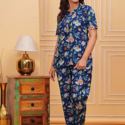Fasnesio Floral Printed Pure Cotton Tunic & Trousers-picture-20