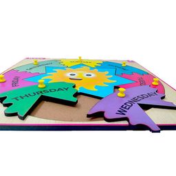 WISSEN Days in a Week Knob & Peg Puzzle Multicolor - 7 Pieces image 3