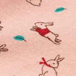 Tango Interlock Cotton Knit Full Sleeves Front Open Jhabla with Rabbit Print - Orange image 3