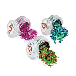 Comet Busters Set Of 3 Face Chunky Glitter Body Shimmer Eye Makeup - 5 g Each - GLT041-40