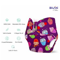 SuperBottoms BASIC Reusable Cloth Diaper for babies 3 Months - 3 Years | Freesize Adjustable, Washable and Reusable Cloth Diaper for babies | Shell with insert | Pack of 4 image 4