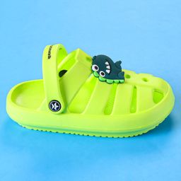 Cute Walk by Babyhug Clogs with Backstrap Closure & Dino Applique -Limegreen image 4