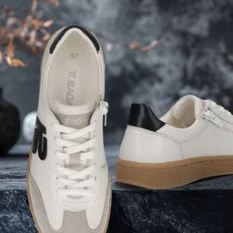 BAGATT Women Colourblocked Lace-Ups Round Toe Leather Sneakers-picture-36