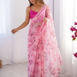 all about you Women Floral Printed Organza Saree-image-68