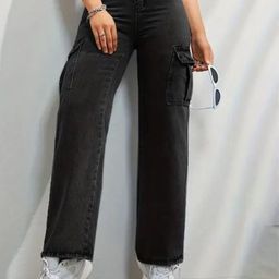 DressBerry Women Comfort Wide Leg High-Rise Light Fade Acid Wash Stretchable Jeans-image-63