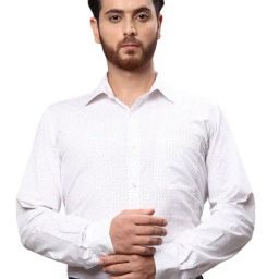 Raymond White Slim Fit Printed Shirt-picture-7