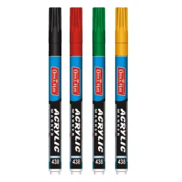 Soni Office Mate 3.05 mm Fine Tip Acrylic Paint Marker Quick Dry, Long Lasting, Water Based Ink for DIY, Crafts & Art Projects, Multicolor (Pack of 4)-picture-33