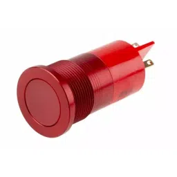 RS PRO Red Panel Mount Indicator 28 V, Mounting Hole Size 22 mm, Termination Type Faston, Solder Lug, IP Rating IP67, Model No 8987687-19