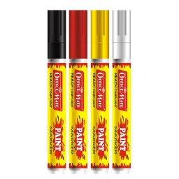 Soni Office Mate Regular Paint Marker 4.5 mm Bullet Tip Multi-Surface, Oil-Based, Non-Toxic Ink for DIY, Crafts & Art Projects, Multicolor (Pack of 4)-image-59