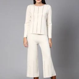 Mafadeny Off White Self Design Co-Ord Set-image-68