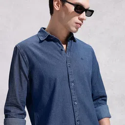 WROGN Chambray Pure Cotton Casual Shirt-image-31