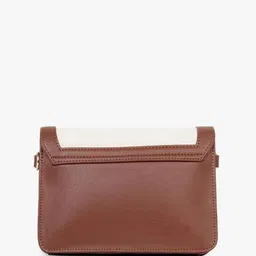 yelloe Colourblocked Structured Sling Bag with Applique image 3