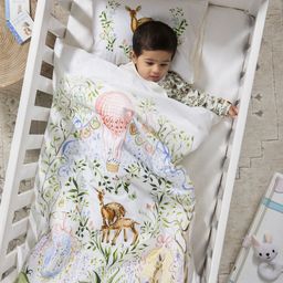 THE BABY TRUNK White & Green Floral Egyptian Cotton 2 Piece Crib Superfine Bedding Set-27