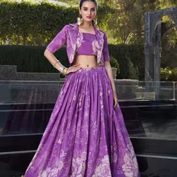 LOOKNBOOK ART Printed Ready to Wear Tussar Silk Lehenga & Choli-picture-41