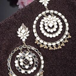 Karatcart Gold-Plated Mirror Dangler Earrings for Women-28