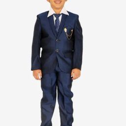 Pro-Ethic Style Developer Kids Navy & White Solid Full Sleeves Shirt, Waistcoat, Pants with Tie-image-32