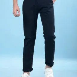 Crimsoune Club Boys Navy Blue Self Design Trousers-image-23