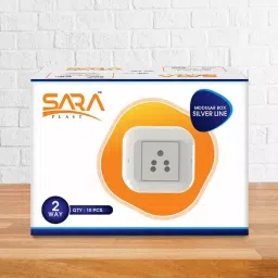 SARA 2 Way Modular Box White with Silver Line, 2W-MDSL image 2