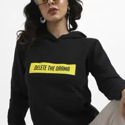 Campus Sutra Black Cotton Printed Sweatshirt-picture-4