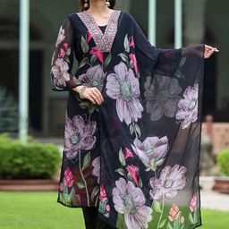 Ekta Textiles Women Paisley Embroidered Regular Thread Work Kurti with Pyjamas & With Dupatta-picture-10