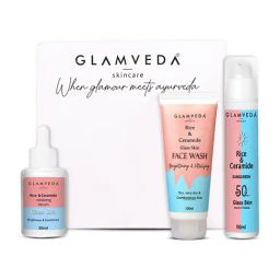 Glamveda Rice & Ceramide Glass Skin 3 Step Daily Skincare Routine Combo-image-49