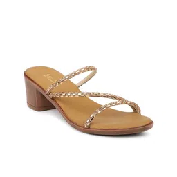 Inc 5 Gold-Toned Embellished Block Sandals image 2