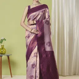 KAYOMMI Women Woven Design Zari Banarasi Saree-image-71