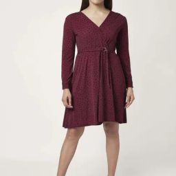 Annabelle by Pantaloons Wine Printed A-Line Dress-image-70