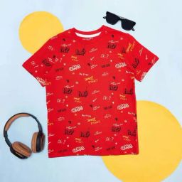 Pantaloons Junior Red Cotton Printed T-Shirt-image-92