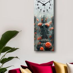 OLIVE TREE Grey & Orange Printed Traditional Analogue Wall Clock-34